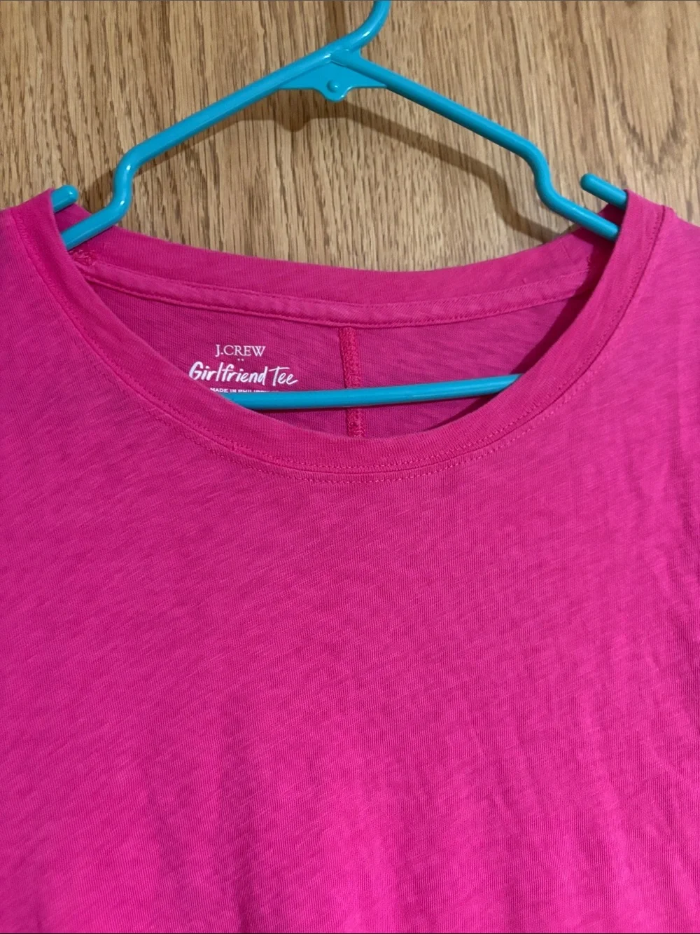J. Crew Hot Pink Girlfriend Tee